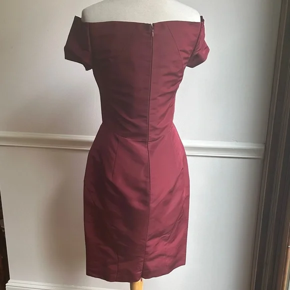 Zac Posen Strapless Dress in Deep Red Burgundy Size 6 NWT